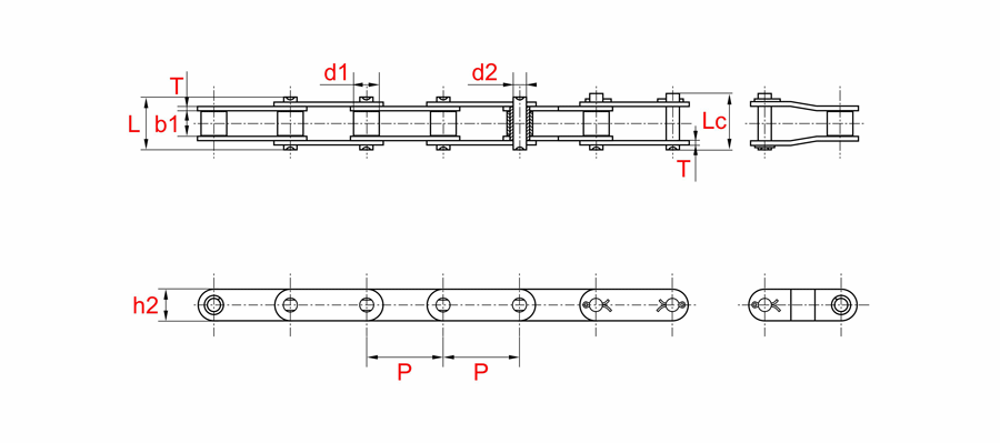 Схема - Двухшаговые цепи ISO ASA