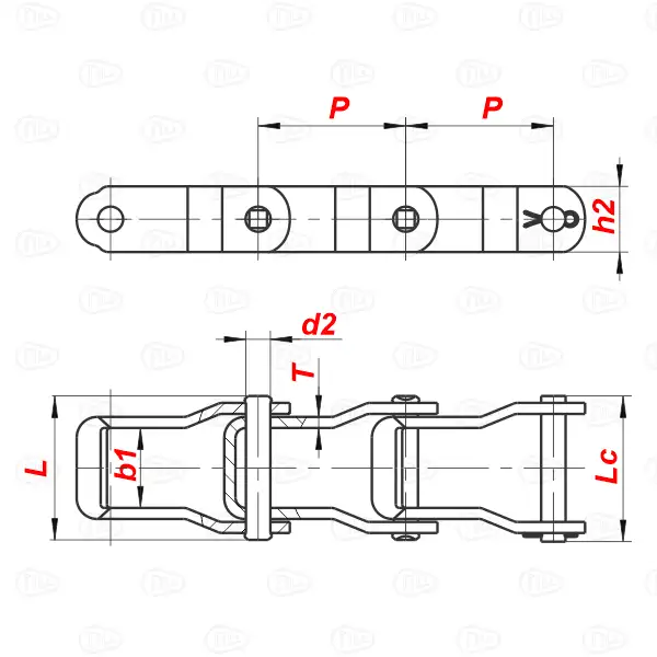 Игольчатая цепь 667X для транспортера Ц57-15.01.00СБ для бункера КДМ 7881