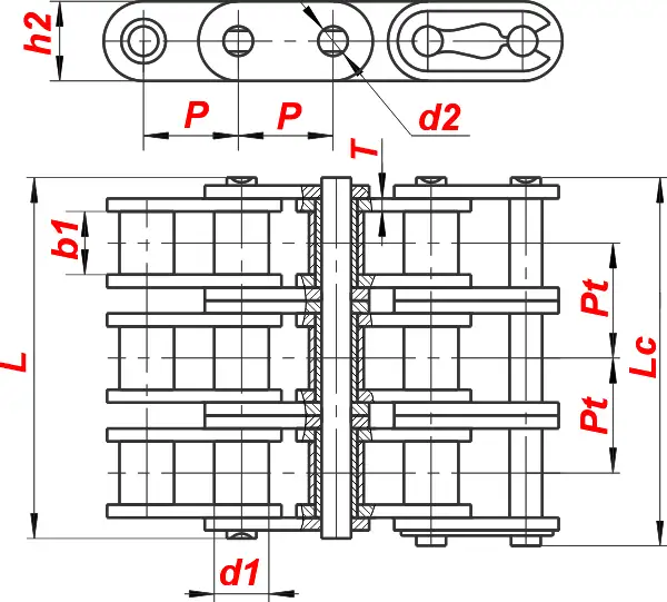 картинка Цепь C12B-3 от магазина «Приводные цепи»