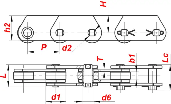картинка Цепь FVT180-160 от магазина «Приводные цепи»