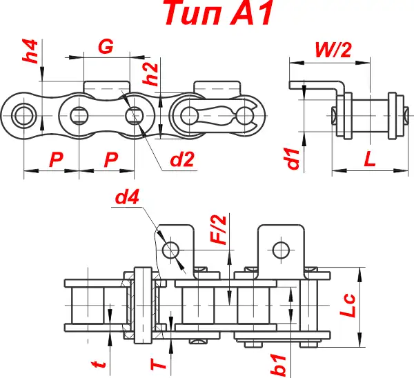 картинка Цепь 08B-A1 от магазина «Приводные цепи»