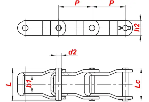 Схема — Игольчатая цепь 667K для комбинированных коммунальных машин (КДМ)
