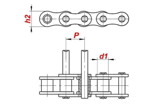 Схема — Цепь 32A-1-L3-4, 208 звеньев КДМ,  завод Смоленск (Смолмаш)