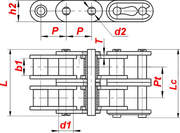 картинка Цепь C60-2 от магазина «Приводные цепи»