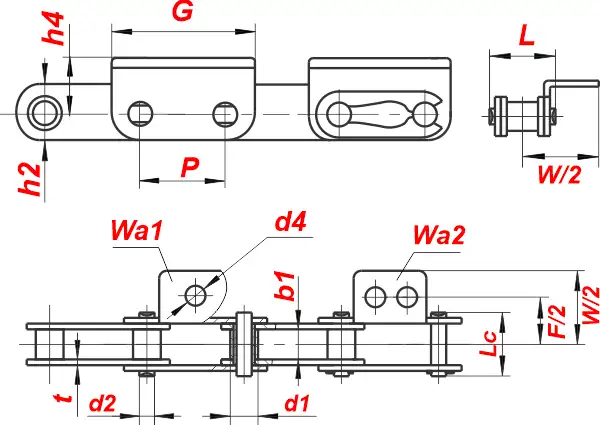 картинка Цепь C12AH-WA1 от магазина «Приводные цепи»