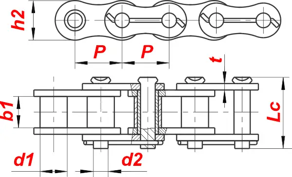 картинка Цепь 1НП-38,1 от магазина «Приводные цепи»
