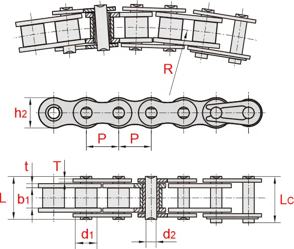 картинка Цепь C2050SB от магазина «Приводные цепи»