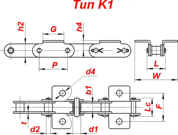 картинка Цепь C212AH-K1 от магазина «Приводные цепи»