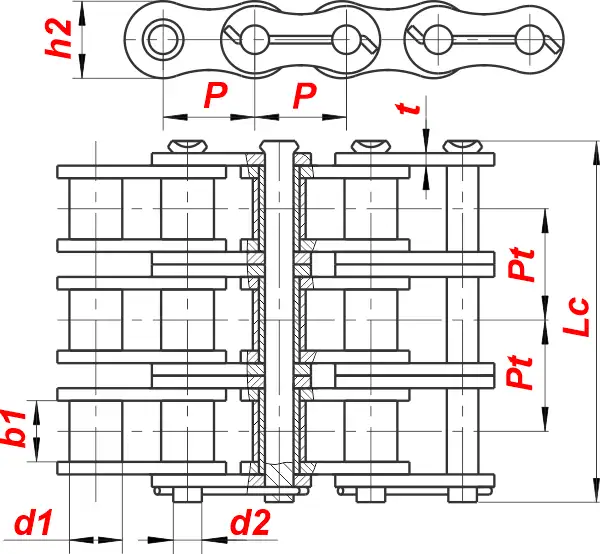 картинка Цепь 3НП-50,8 от магазина «Приводные цепи»