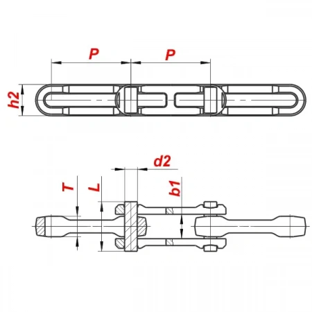 картинка Цепь Р2-80-290 от магазина «Приводные цепи»