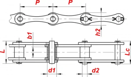 картинка Цепь 2120 от магазина «Приводные цепи»