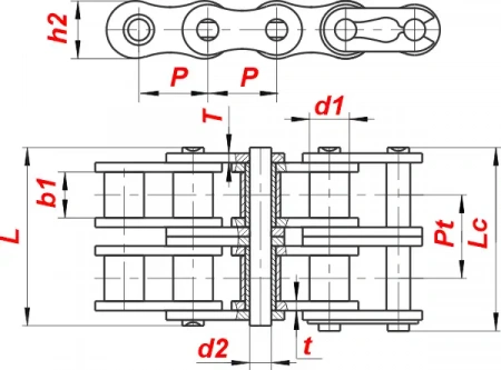 картинка Цепь 64B-2 от магазина «Приводные цепи»