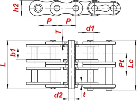 картинка Цепь 04C-2 от магазина «Приводные цепи»