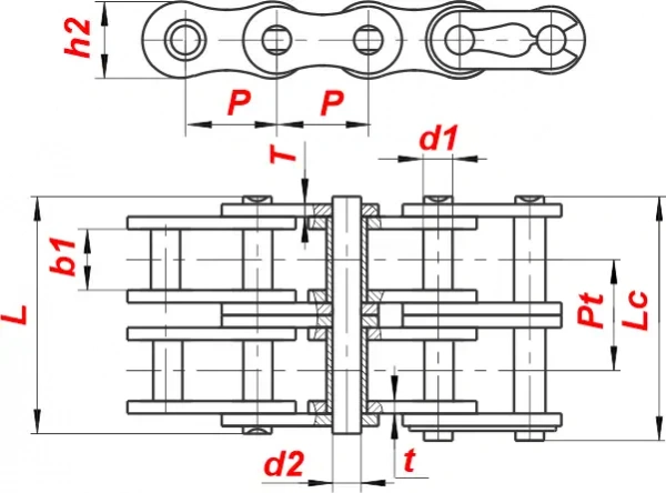картинка Цепь 35-2 от магазина «Приводные цепи»