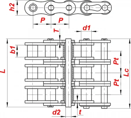 картинка Цепь 20A-5 от магазина «Приводные цепи»